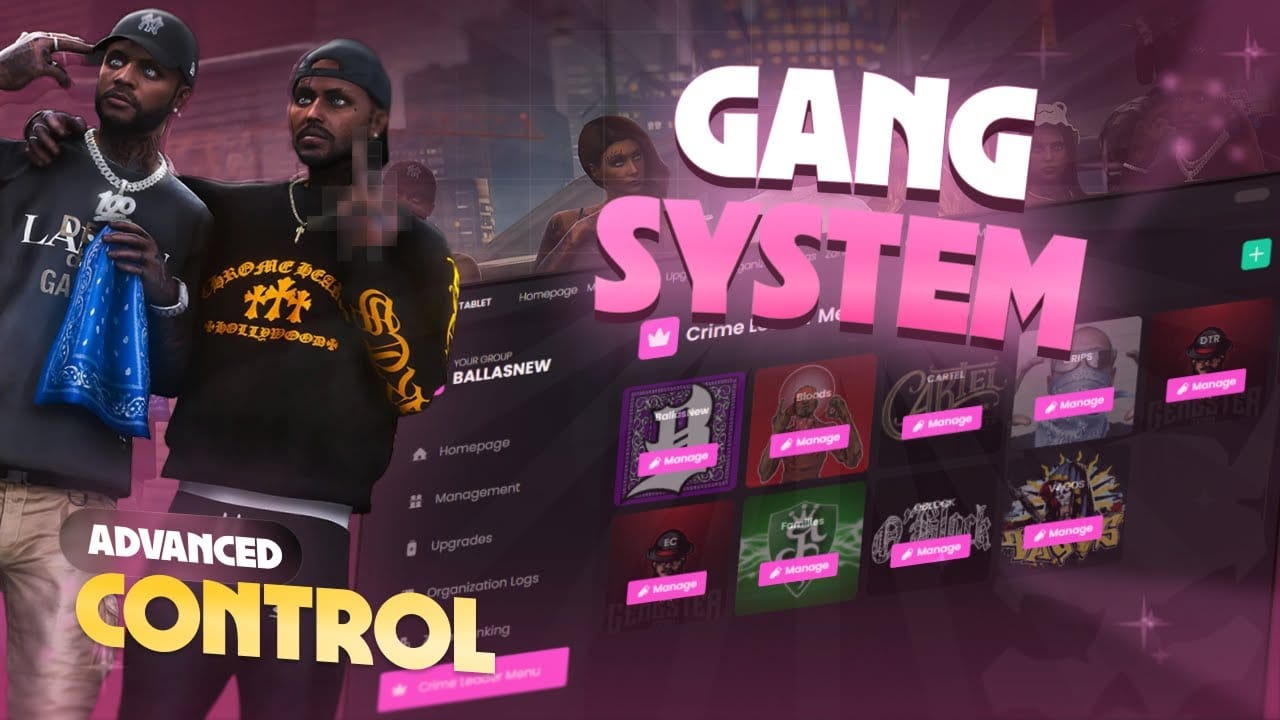 Gang system | Tablet Crime, gang management system, ranking crime zones: Video preview