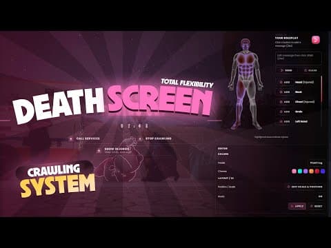 Advanced DeathScreen | automatic /do commands | Damage indicator | Crawling System: Video preview